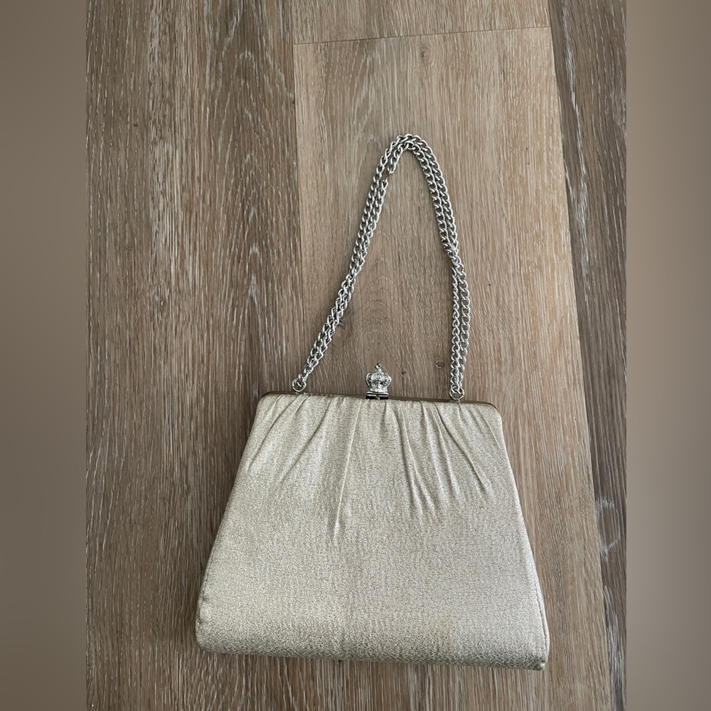 Elegant Silver Chain Evening Bag